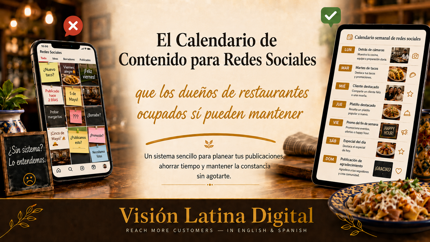 El Calendario de Contenido para Redes Sociales que los Dueños de Restaurantes Ocupados Sí Pueden Mantener